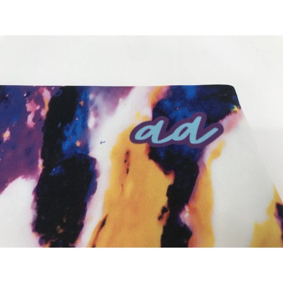 Agstract Apparel Cropped Leggings Size Small Purple Yellow Tie Dye Stretch USA - Picture 7 of 10